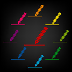 Pencil icon set