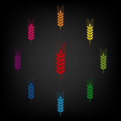 Wheat icon set