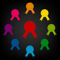 Label icon with ribbons