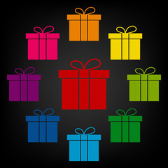Gift box icon set