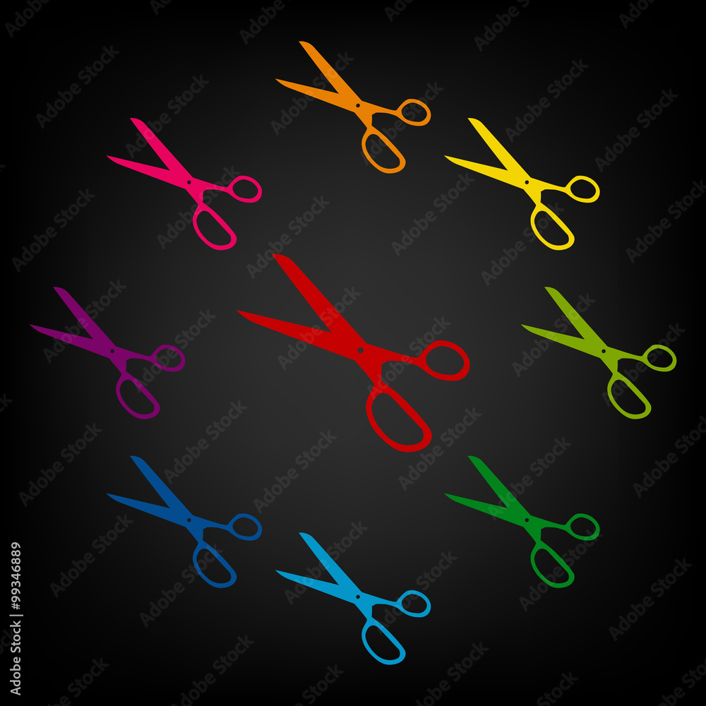 Poster vector scissors icon