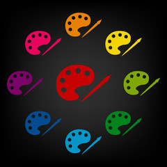 palette and paint brush icon