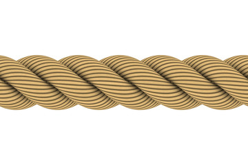 Seamless Tileable 3D Rope Illustration Isolated on White Background