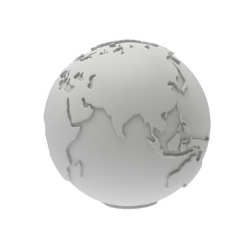 Earth planet globe. 3D render. India view.