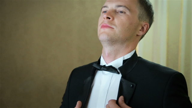 Beautiful man wearing jacket