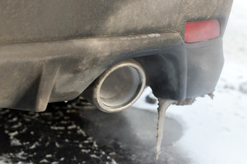 Exhaust Pipe In Ice