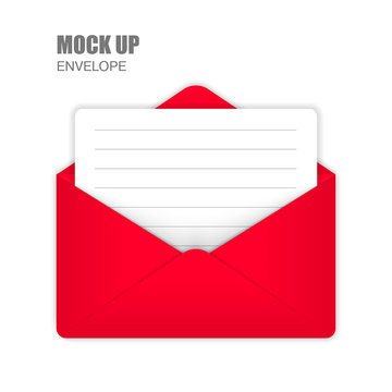 Red Open Envelope with empty card