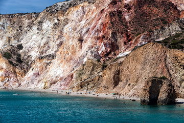 Beautiful natural colors of Firiplaka beach, Milos, Greece