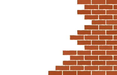 Old broken brick wall 