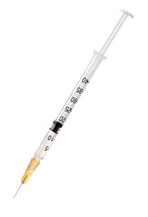 Medical syringe isolated on white