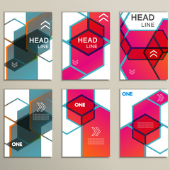 Vector hexagon infographics set. 6 template for diagram and presentation