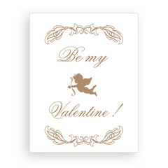 Valentine greeting card with cupid 