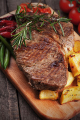 Beef steak with roasted potato
