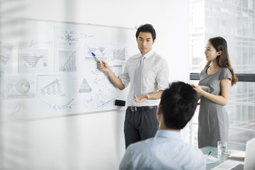 Young business people talking in meeting