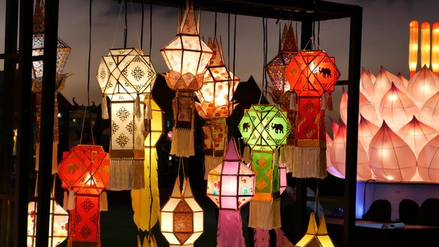 
Colorful Lanterns, Loy Krathong Festival, Thailand
