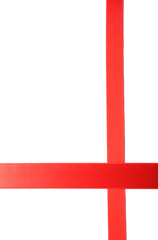 Obraz premium two red ribbons, isolated on white