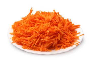 Grated carrot on a plate