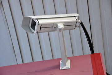 The camera on a wall bracket