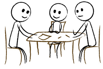 Besprechung am Tisch