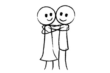 Mann und Frau umarmen sich