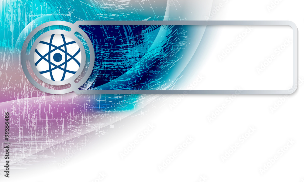 Poster abstract background in the corner and vector frame with science