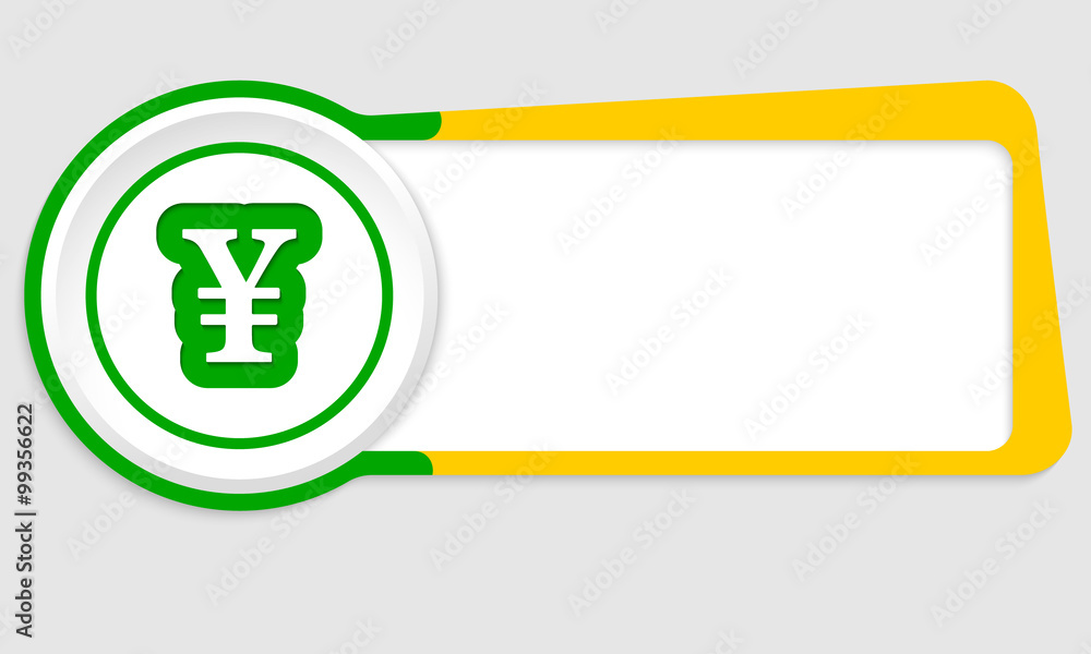 Poster vector abstract button for your text and yen symbol