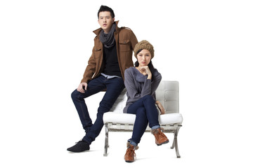 Fototapeta premium Stylish young man and young woman