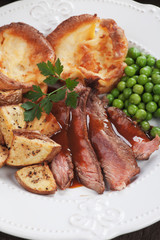 Sunday roast with yorkshire pudding