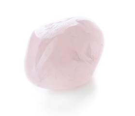 Pink quartz isolated on white background