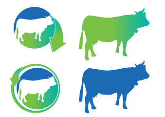 cow silhouettes icons