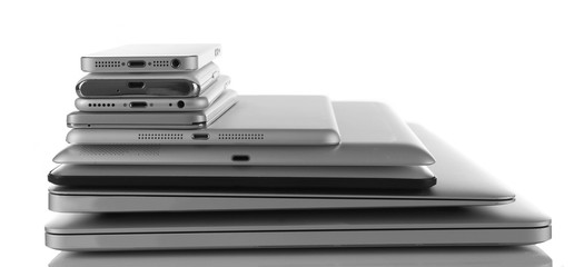 Gadgets isolated on white