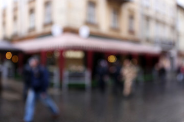 Blurred wet street