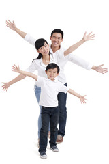 Fototapeta premium Portrait of a happy family with one child