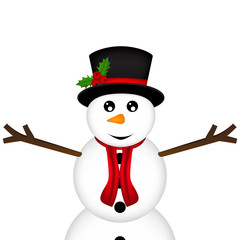 Christmas Snowman on white background