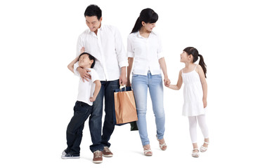 Family going shopping