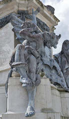 Fototapeta na wymiar Statue in front of the Salzburg Dom, Austria.
