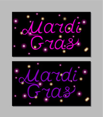 Beautiful mardi gras party, business card, flyer template. Vector
