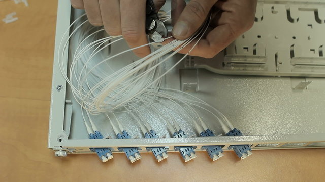 Close up of a IT consultant inserting 