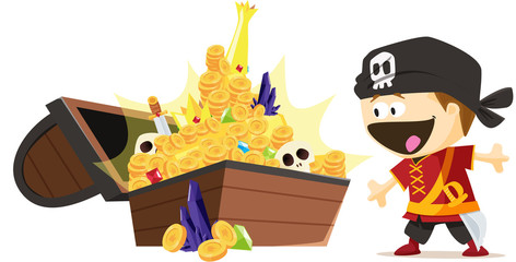Pirate et découverte de trésor
