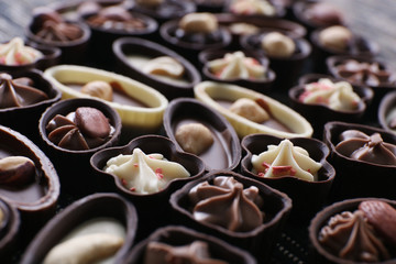 Chocolate sweets closeup