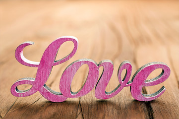 The wooden word love