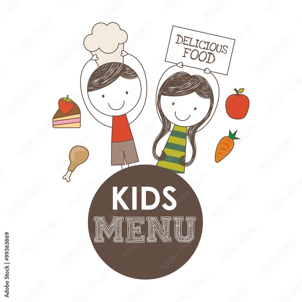 Sticker kids menu design 