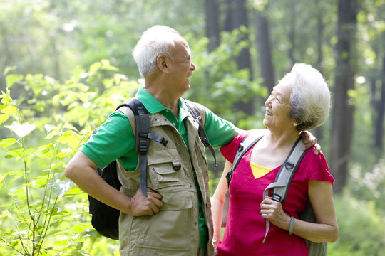 Portrait of a senior couple in the great outdoors