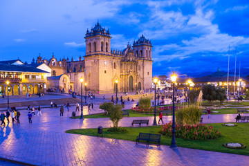 View of Cuzco cathedral church - obrazy, fototapety, plakaty