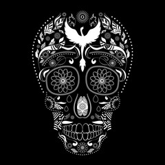 Dia de Muertos Tattoo Skull Ornate Day of The Dead