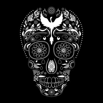Dia de Muertos Tattoo Skull Ornate Day of The Dead