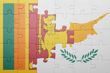 puzzle with the national flag of cyprus and sri lanka