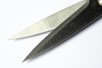sharp scissor blades isolated on white background