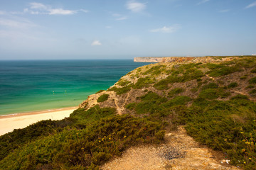 Fototapeta na wymiar Landscape at Cabo de Sao Vincente, Algarve, Portugal.