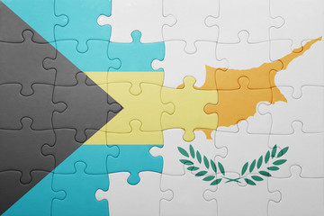 puzzle with the national flag of cyprus and bahamas